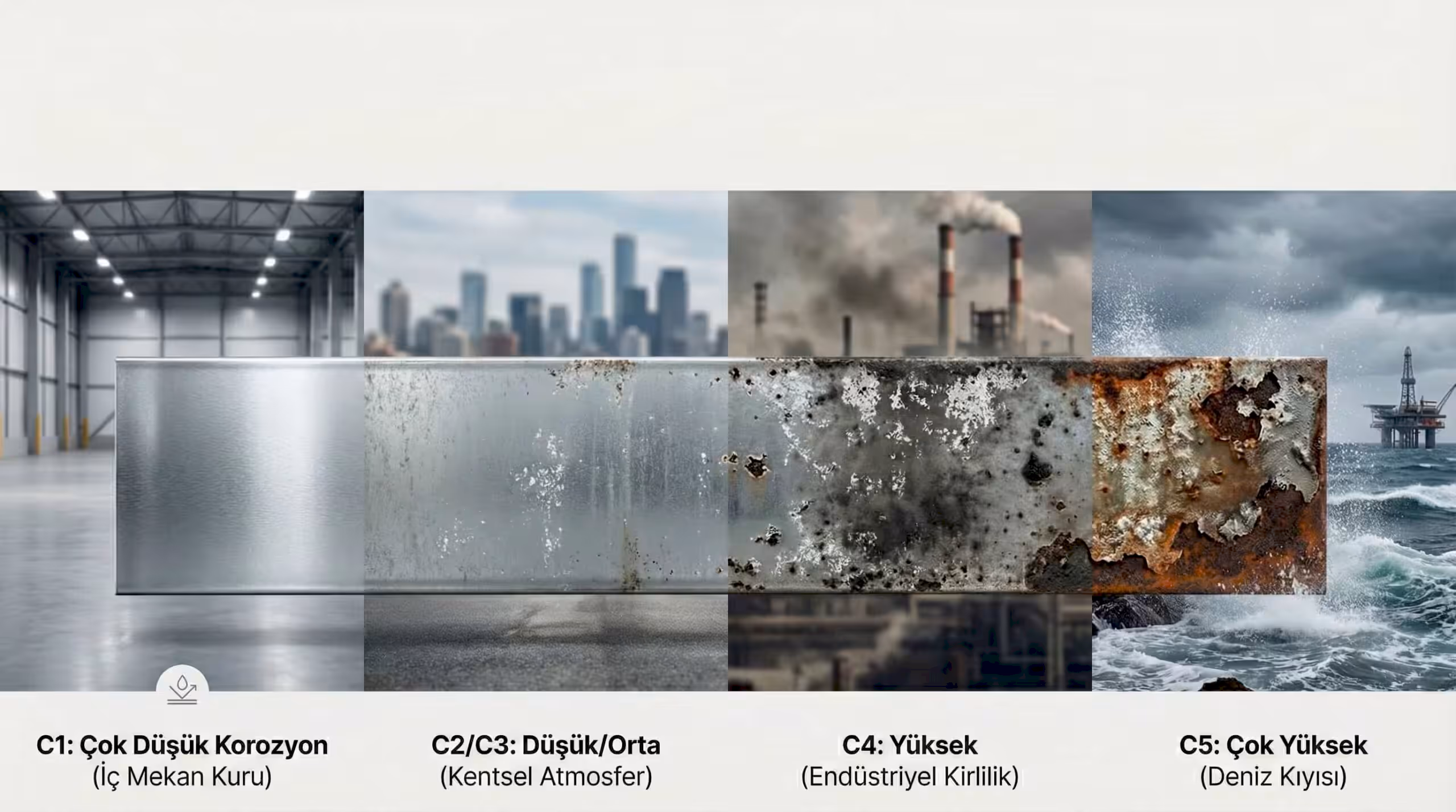 çinko erime hızı çevre şartlarına göre korozyon kategorileri